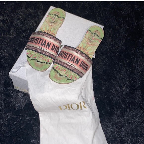 DIOR DWAY Green SANDAL SLIDE 40 authentic - Picture 8 of 8